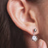 Boucles d'oreilles à tige en forme de goutte d'eau en verre Firefly Evil Eye en argent sterling 925 blanc